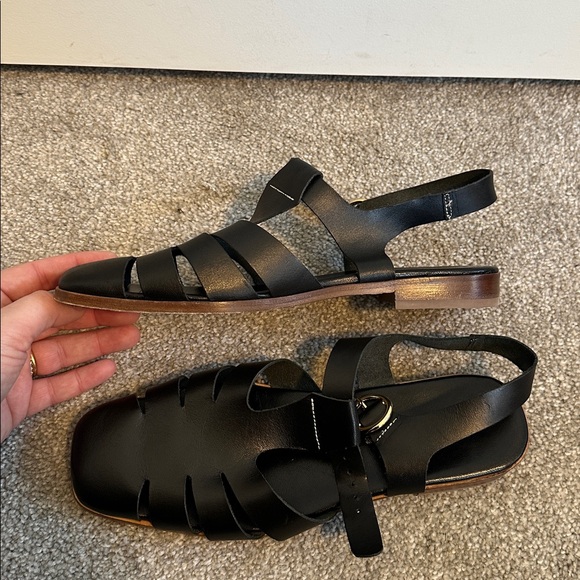 EUC Anne Thomas Leather Hackney Fisherman Sandals in Florida Black size EU37/7 - Picture 10 of 12